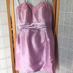 Large Lilac Cocktail Dress with Floral Neckline